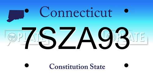 7SZA93 Connecticut License Plate