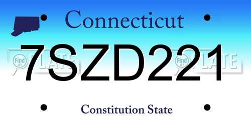 7SZD221 Connecticut License Plate