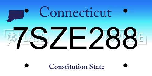 7SZE288 Connecticut License Plate