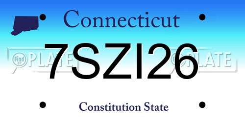 7SZI26 Connecticut License Plate
