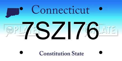 7SZI76 Connecticut License Plate