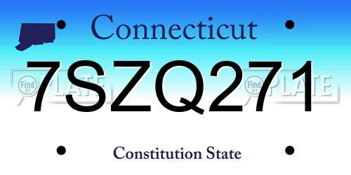 7SZQ271 Connecticut License Plate