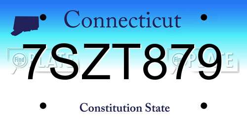 7SZT879 Connecticut License Plate