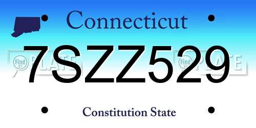 7SZZ529 Connecticut License Plate