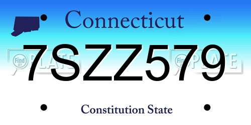7SZZ579 Connecticut License Plate