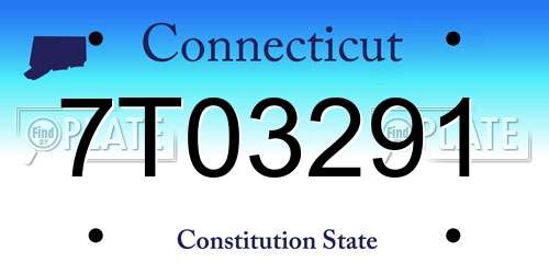 7T03291 Connecticut License Plate