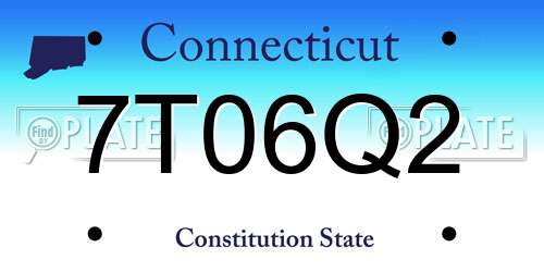 7T06Q2 Connecticut License Plate