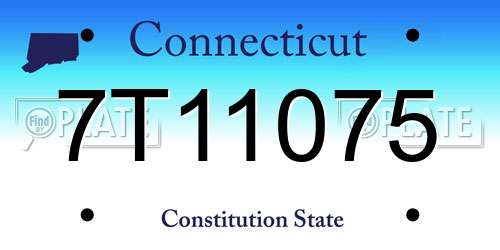 7T11075 Connecticut License Plate