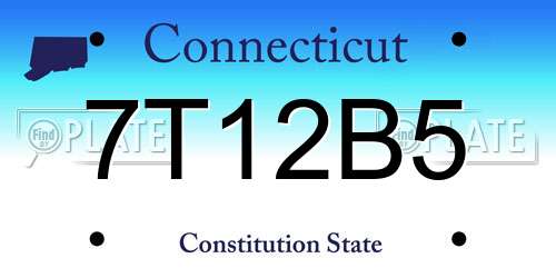 7T12B5 Connecticut License Plate