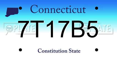 7T17B5 Connecticut License Plate