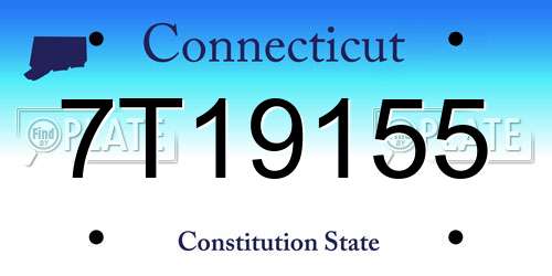7T19155 Connecticut License Plate