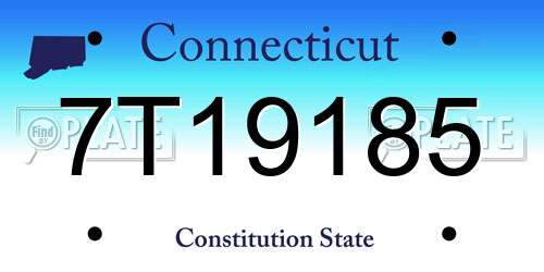 7T19185 Connecticut License Plate