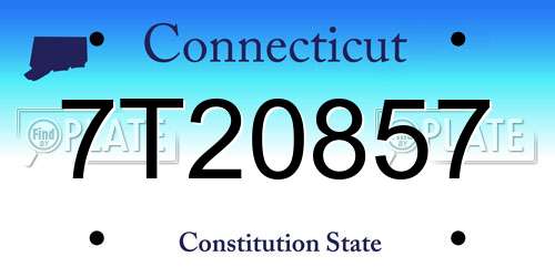 7T20857 Connecticut License Plate