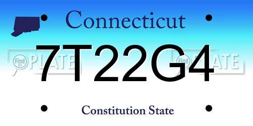 7T22G4 Connecticut License Plate