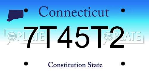 7T45T2 Connecticut License Plate