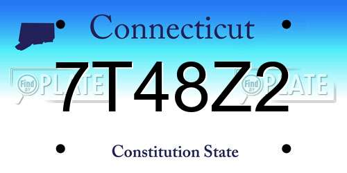 7T48Z2 Connecticut License Plate