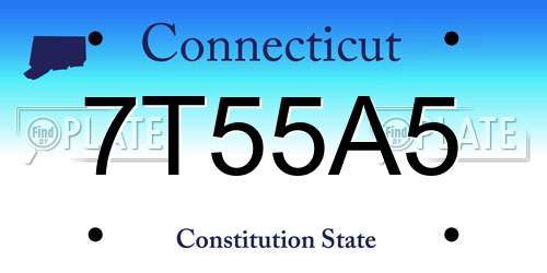 7T55A5 Connecticut License Plate