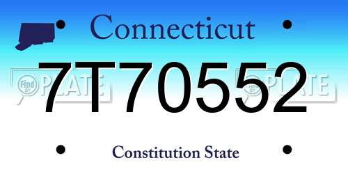 7T70552 Connecticut License Plate