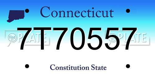 7T70557 Connecticut License Plate