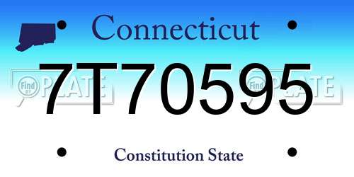 7T70595 Connecticut License Plate