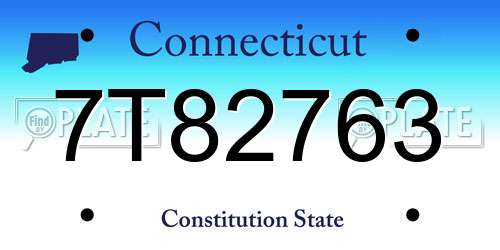 7T82763 Connecticut License Plate