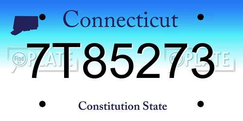 7T85273 Connecticut License Plate