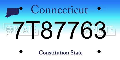 7T87763 Connecticut License Plate