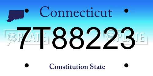 7T88223 Connecticut License Plate