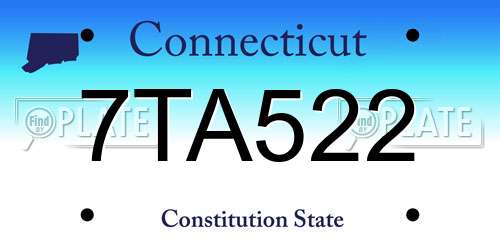 7TA522 Connecticut License Plate