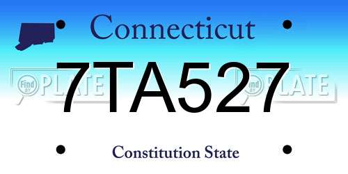 7TA527 Connecticut License Plate