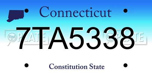 7TA5338 Connecticut License Plate