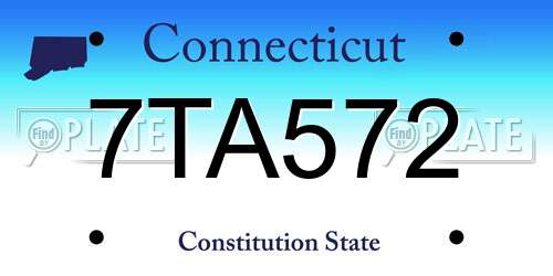 7TA572 Connecticut License Plate