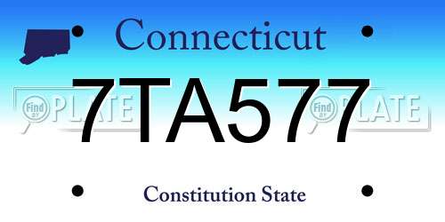 7TA577 Connecticut License Plate