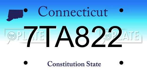 7TA822 Connecticut License Plate