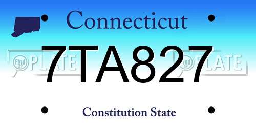 7TA827 Connecticut License Plate