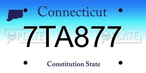 7TA877 Connecticut License Plate