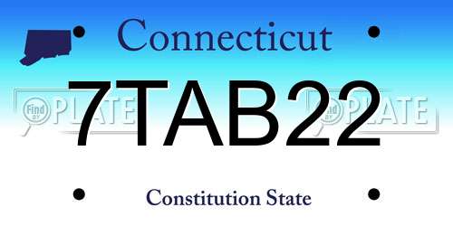7TAB22 Connecticut License Plate