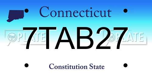 7TAB27 Connecticut License Plate