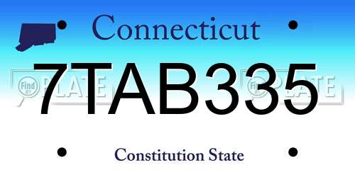 7TAB335 Connecticut License Plate