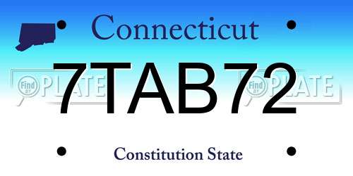 7TAB72 Connecticut License Plate
