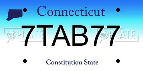 7TAB77 Connecticut License Plate