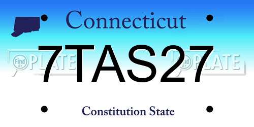 7TAS27 Connecticut License Plate