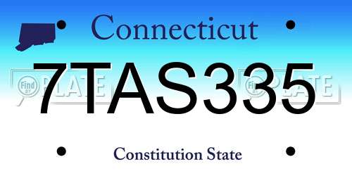 7TAS335 Connecticut License Plate