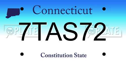 7TAS72 Connecticut License Plate
