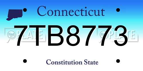 7TB8773 Connecticut License Plate