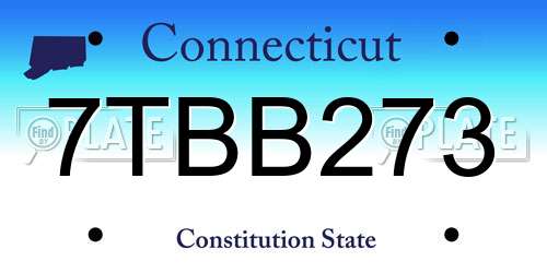 7TBB273 Connecticut License Plate