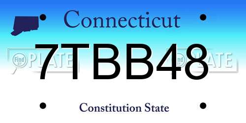 7TBB48 Connecticut License Plate