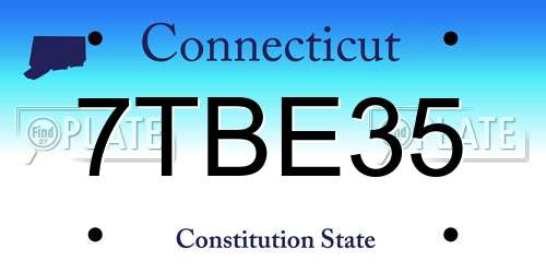 7TBE35 Connecticut License Plate