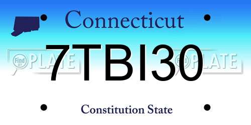 7TBI30 Connecticut License Plate