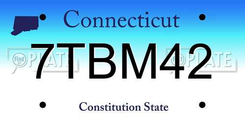 7TBM42 Connecticut License Plate